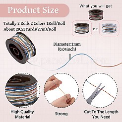 2 Rolle 2 Farben segmentgefärbte runde Polyester-Drehschnüre&nbsp;OCOR-TA0003-71