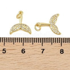 Pendenti in zirconi cubici trasparenti in micro pavè di ottone&nbsp;KK-D218-20G-01