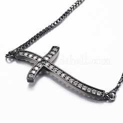 Verstellbare messing micro pave zirkonia schieberarmbänder&nbsp;BJEW-E317-43