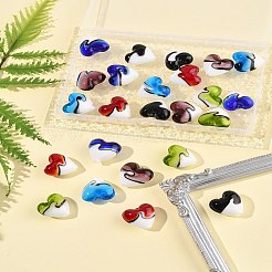 24pcs 6 Farben handgemachte Bunte Malerei-Perlen&nbsp;LAMP-FS0001-35