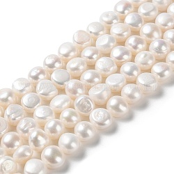 Brins de perles de culture d'eau douce naturelles, deux faces polies, Note 5 un, papayawhip, 11~12x7~8.5mm, Trou: 0.5mm, Environ 34 pcs/chapelet, 14.17 pouce (36 cm)