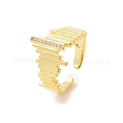 Прозрачное кубическое циркониевое кольцо-манжета неправильной формы, украшения из латуни для женщин, реальный 18k позолоченный, внутренний диаметр: 17 мм