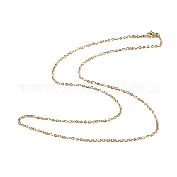 Placage ionique (ip) 304 collier de chaîne de câble en acier inoxydable pour hommes femmes, or, 23.62 pouce (60 cm)