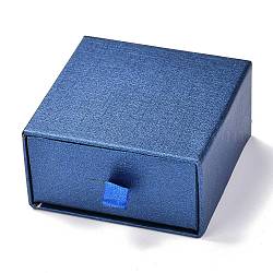 Квадратный ящик для бумаги, с черной губкой и веревкой из полиэстера, для браслета и колец, темно-синий, 7.5x7.7x4 см