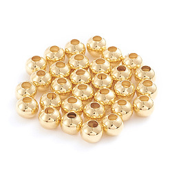 304 Stainless Steel Beads, Hollow Round, Golden, 5x4.5mm, Hole: 1.8mm,  200pcs/bag