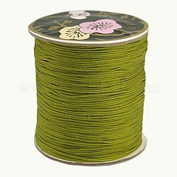 Hilo de nylon, cable de la joya de encargo de nylon para la elaboración de joyas tejidas, verde oliva, 0.8mm, alrededor de 131.23 yarda (120 m) / rollo