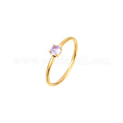 Кольцо на палец с бриллиантом и цирконием, золотое кольцо из нержавеющей стали, сирень, алмаз: 4 мм