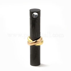 Baño de iones (ip) 304 colgantes de acero inoxidable, colgante de columna con nudo, dorado, electroforesis negro, 43x12.5mm, agujero: 4 mm