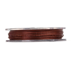 Filo elastico perline elastico resistente, filo di cristallo elastico piatto, marrone, 0.8mm, circa 10.93 iarde (10 m)/rotolo