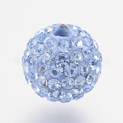 Abalorios del Diamante de imitación checo, pp13 (1.9~2 mm), Pave bolas de discoteca, arcilla polimérica, redondo, 211 _Light zafiro, pp13 (1.9~2 mm), 12mm, agujero: 2 mm, 105~110 diamantes de imitación / bola.