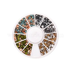 4色ポインテッドバックレジンラインストーンカボション  ネイルアートの装飾の付属品  ダイヤモンド  ミックスカラー  1/8インチ（3mm）