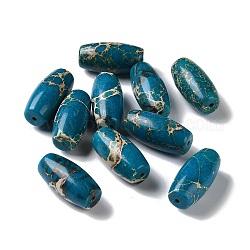 Perles de jaspe impériales naturelles, teinte, ovale, 25x12mm, Trou: 1.2mm