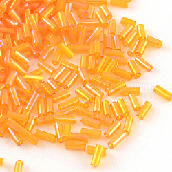 Abカラーメッキガラスラッパビーズ  透明色の虹  ダークオレンジ  4~4.5x2mm  穴：1mm  約450 G /袋  14000個/袋