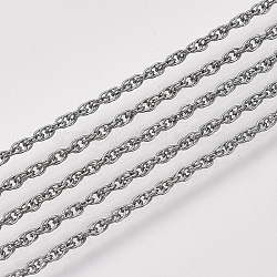 Паяные латунные покрытые железные веревочные цепи, с катушкой, металлический черный, 2.5x1.5x0.2 мм, около 328.08 фута (100 м) / рулон