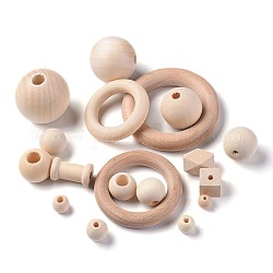Perle en bois, formes mixtes, burlywood, 10~70.5x8.5~38mm, Trou: 2.7~44.5mm
