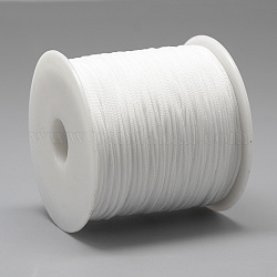 Cordons polyester, blanc, 0.8mm, environ 131.23~142.16 yards (120~130 m)/rouleau