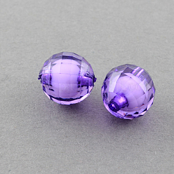 Perles en acrylique transparente, Perle en bourrelet, facette, ronde, orchidée noire, 12mm, Trou: 2mm, environ 580 pcs/500 g