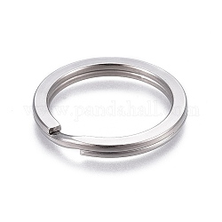 304 Stainless Steel Split Key Ring Clasps, For Keychain Making, Stainless Steel Color, 30x3.2mm, Inner Diameter: 24.5mm