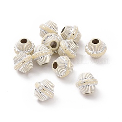 Perles acryliques plaquées, métal argenté enlaça, Toupie, mousseline de citron, 11x12mm, Trou: 3.8mm, environ 780 pcs/500 g