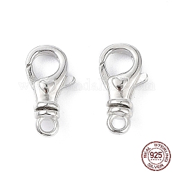 Rhodium Plated 925 Sterling Silver Swivel Clasps, Platinum, 14x7.5x4mm, Hole: 1.8mm