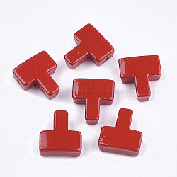 Liens multi-brins en alliage peint par pulvérisation, pour la fabrication de bracelets élastiques, t forme, rouge, 11x12x4mm, Trou: 1mm