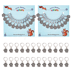 NBEADS 24 Pcs Dog Paw Stitch Markers, Alloy Crochet Stitch Marker Charms Locking Stitch Marker with 304 Stainless Steel Clasp for Crochet Accessories Quilting Jewelry Making