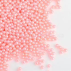 Imitation Pearl Acrylic Beads, No Hole, Round, Pink, 8mm, about 2000pcs/bag