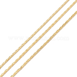 Cadenas Coreana latón, Plateado de larga duración, soldada, con carrete, sin plomo y cadmio, real 18k chapado en oro, 0.75x0.7mm