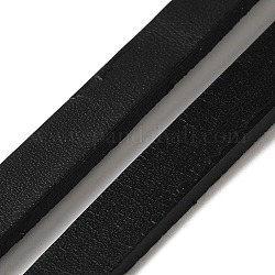 Плоский шнур из воловьей кожи длиной 5 м., кожаный шнур ювелирных изделий, чёрные, 10.5 мм