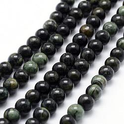 Brins de perles de jaspe verts naturels, ronde, 10mm, Trou: 1mm, Environ 38 pcs/chapelet, 15.7 pouce (40 cm)