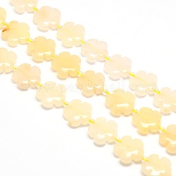 Natural Yellow Aventurine Flower Beads Strands, 15x5.5mm, Hole: 1mm, about 27pcs/strand, 16.53 inch