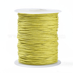 Воском хлопчатобумажная нить шнуры, макраме ремесленная нить для изготовления ювелирных изделий, желтые, 1 мм, Около 100 ярдов / рулон