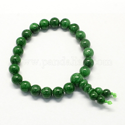 Bouddha méditation jade jaune bracelets perles extensibles, vert foncé, 50mm, 21 pcs / chapelet