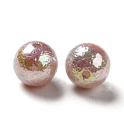 Placage uv perles acryliques opaques, iridescent, de couleur plaquée ab , ronde, Sienna, 12mm, Trou: 1.6mm