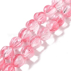 Chapelets de perles en verre transparente  , lanterne, rouge violet pâle, 8.5x7.5x8mm, Trou: 1.2mm, Environ 45~46 pcs/chapelet, 14.37 pouce (36.5 cm)