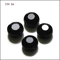 Abalorios de cristal austriaco de imitación, aaa grado, facetados, plano y redondo, negro, 6x3.5mm, agujero: 0.7~0.9 mm