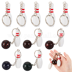 OLYCRAFT 10pcs 2 Styles Bowling Pin Keychain Sport Keychain Bowling Keychains Creative Sports Bowling Keyring with Mini Bowling Ball for Backpack Handbags Wallets Car Key Decorations