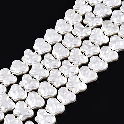 Hilos de cuentas de perlas de imitación de plástico abs, mariposa, blanco cremoso, 9~10x12~12.5x3.5~4mm, agujero: 0.9 mm, aproximamente 45 pcs / cadena, 16.14 pulgada (41 cm)