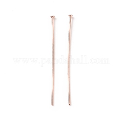 Pasadores de cabeza plana de latón, sin plomo y cadmio, oro rosa, 29.5~30mm, cabeza: 1.8 mm, pin: 0.6 mm, 22 calibre