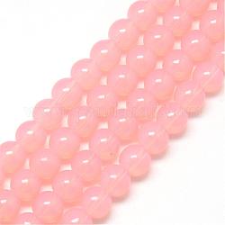 Baking Painted Glass Beads Strands, Imitation Opalite, Round, Pink, 6mm, Hole: 1.3~1.6mm, about 133pcs/strand, 31.4 inch