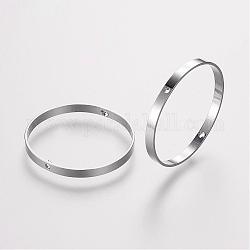 Marcos de cuentas de latón, anillo, Platino, 24.5x0.5mm, agujero: 0.6 mm