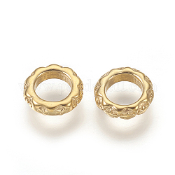 316 perles chirurgicales en acier inoxydable, Perles avec un grand trou   , anneau, or, 8.5x2.5mm, Trou: 5mm