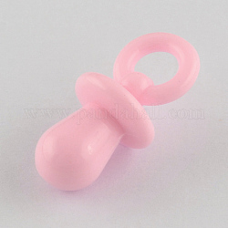 Baby Shower Ornaments Opaque Acrylic Dummy Pacifier Pendants, Pink, 31x15x15mm, Hole: 7mm