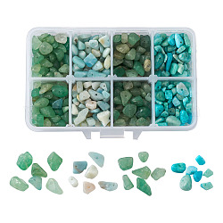Avventurina verde naturale e perle di amazzonite, pezzo, 5~8x5~8mm, Foro: 1 mm, 180 g / scatola