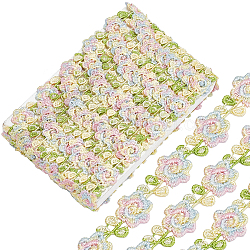 ポリエステルリボン  花柄  フラット  服飾材料  カラフル  3/4インチ（18x1.5mm）