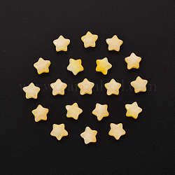 20 шт. Искусственные нефритовые стеклянные бусины, два тона, звезда, желтые, 8x8.5x4 мм, отверстие : 1 мм