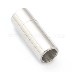 304 Magnetverschluss aus Edelstahl mit Klebeenden, Kolumne, Edelstahl Farbe, 19 mm, Bohrung: 5 mm