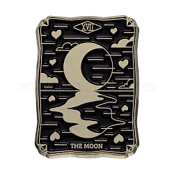 Alfileres de esmalte de cartas de tarot, broche de la aleación, regalo de joyería de estilo gótico, luna, 30x21mm