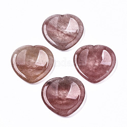 Натуральный клубничный кварцевый камень для беспокойства большого пальца, карманные пальмовые камни, для лечения Рэйки снятие стресса, формы сердца, 39~40x39~40x5~6 мм