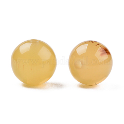 Harz perlen, Nachahmung Edelstein, Runde, blass Goldrute, 12x11.5 mm, Bohrung: 1.5~3 mm